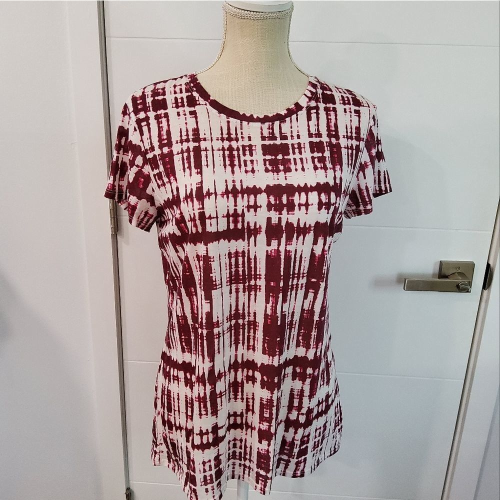 Vince Abstract Print T-shirt Short Sleeve Size L - Picture 2 of 9